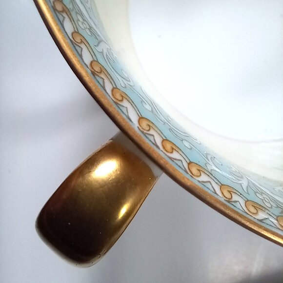Noritake Blue Dawn Teacup Vintage Porcelain 1947-52 Gold Lustre Rims & Handles - Picture 8 of 13